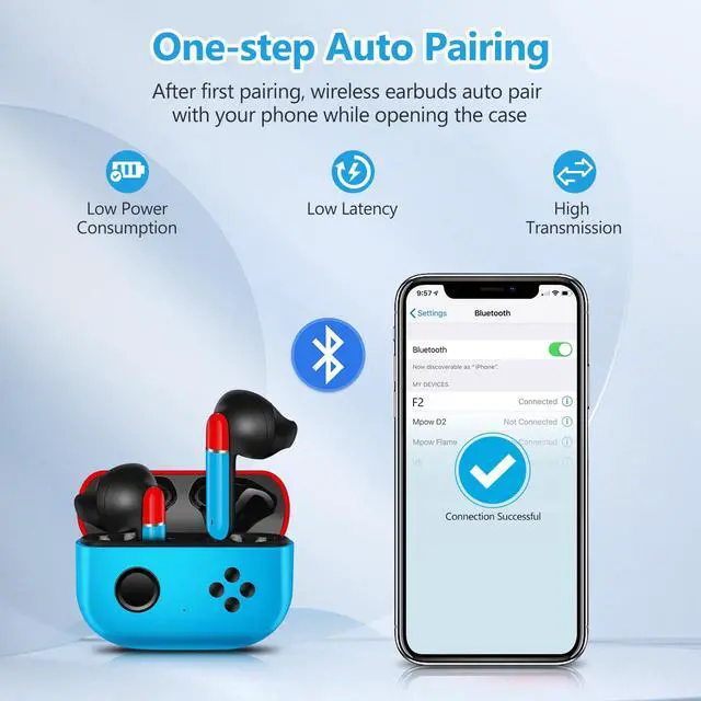 Alt view image 4 of 7 - Awaiymi 1 Pack Kids Adults Wireless Earbuds, Bluetooth 5.3 Touch Control Wireless Earbuds for Kids Adults with Charging Case,Ear Buds for Gifts