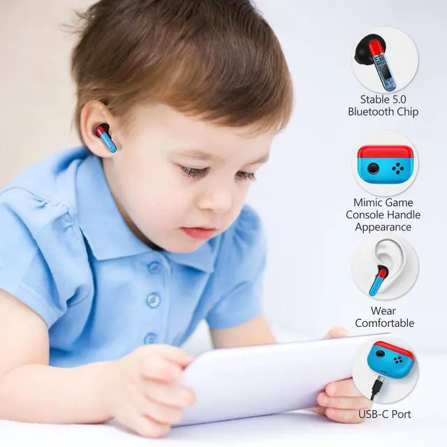 Alt view image 6 of 7 - Awaiymi 1 Pack Kids Adults Wireless Earbuds, Bluetooth 5.3 Touch Control Wireless Earbuds for Kids Adults with Charging Case,Ear Buds for Gifts