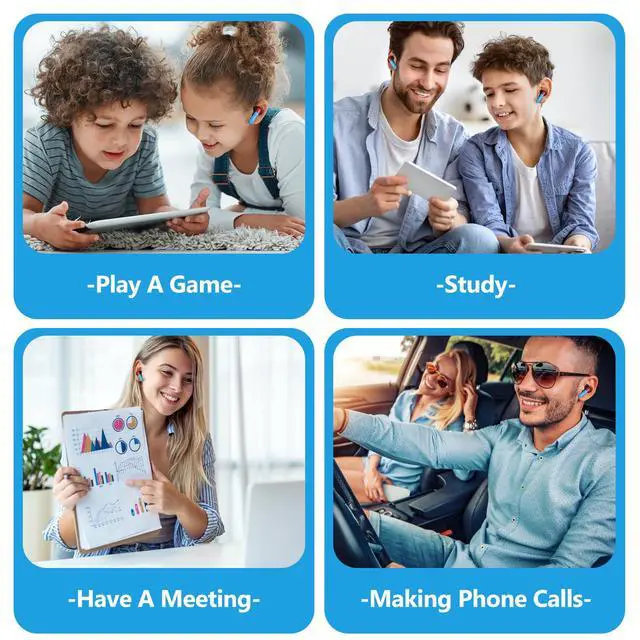 Alt view image 7 of 7 - Awaiymi 1 Pack Kids Adults Wireless Earbuds, Bluetooth 5.3 Touch Control Wireless Earbuds for Kids Adults with Charging Case,Ear Buds for Gifts