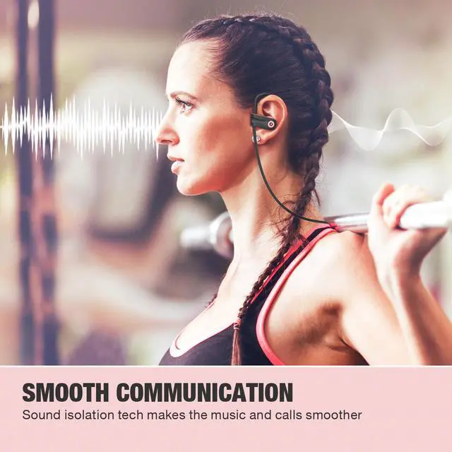 Alt view image 3 of 7 - Boean Bluetooth Headphones, Wireless Earbuds with 16 Hours Bluetooth 5.3 Wireless Headphones HD Deep Bass Stereo IPX7 Waterproof Earphones for Sports Headset AI Music Generation