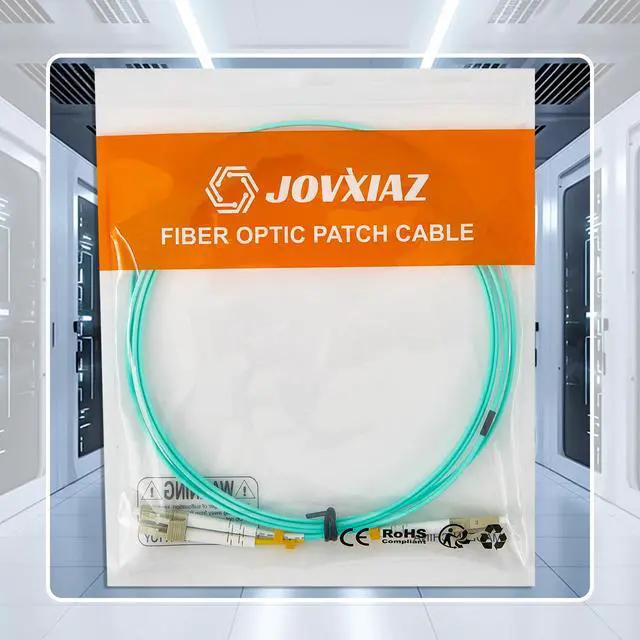 Alt view image 4 of 4 - JOVXIAZ LC to LC OM3 Duplex Multimode Fiber Optic Patch Cable 2M (6.6ft), 50/125m, 10G/40G/100G Ethernet Compatible, LSZH Jacket, Aqua, for High-Density Indoor Networking