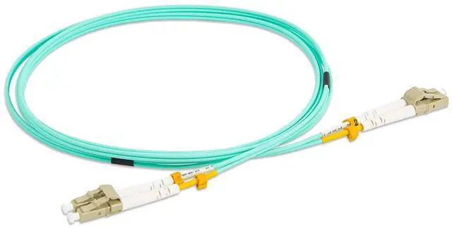 Main image of JOVXIAZ LC to LC OM3 Duplex Multimode Fiber Optic Patch Cable 2M (6.6ft), 50/125m, 10G/40G/100G Ethernet Compatible, LSZH Jacket, Aqua, for High-Density Indoor Networking