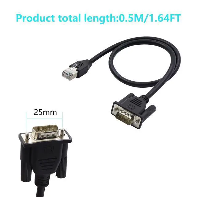 Alt view image 5 of 7 - LANMINGLEL RJ45 to DB9 Cable RJ45 Male to DB9 9-Pin Male RS232 Serial Port Cat5 Ethernet LAN Console Cable RJ45 to RS232 Networking Devices Console Cable for Routers, Switches 0.5M