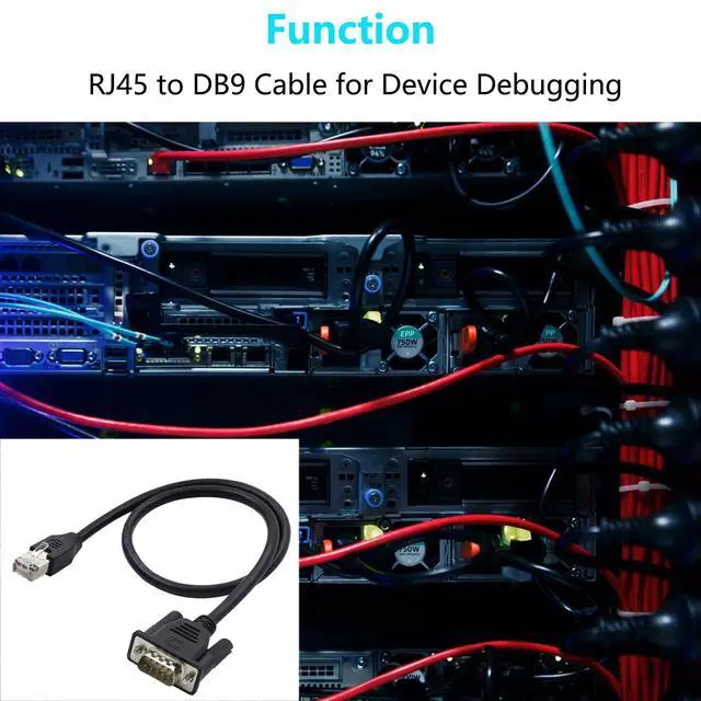 Alt view image 7 of 7 - LANMINGLEL RJ45 to DB9 Cable RJ45 Male to DB9 9-Pin Male RS232 Serial Port Cat5 Ethernet LAN Console Cable RJ45 to RS232 Networking Devices Console Cable for Routers, Switches 0.5M