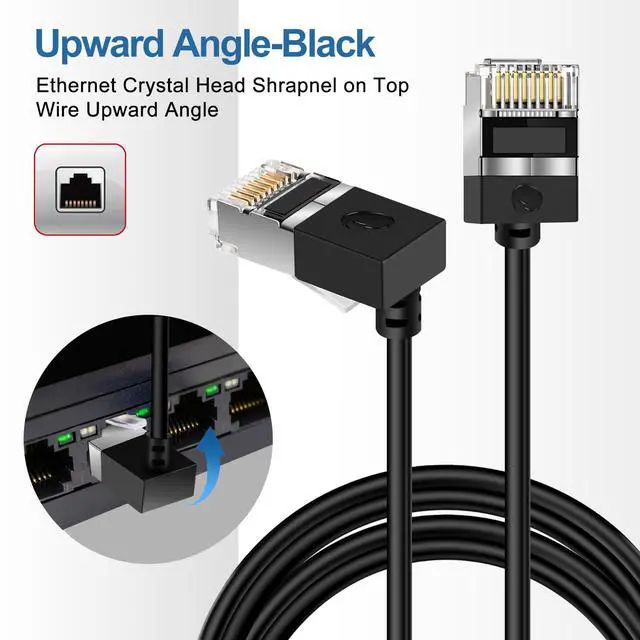 Alt view image 5 of 7 - Flexible Cat6 Ethernet Cable 270° Upward Angle 1.6FT, Gigabit UTP LAN Cable