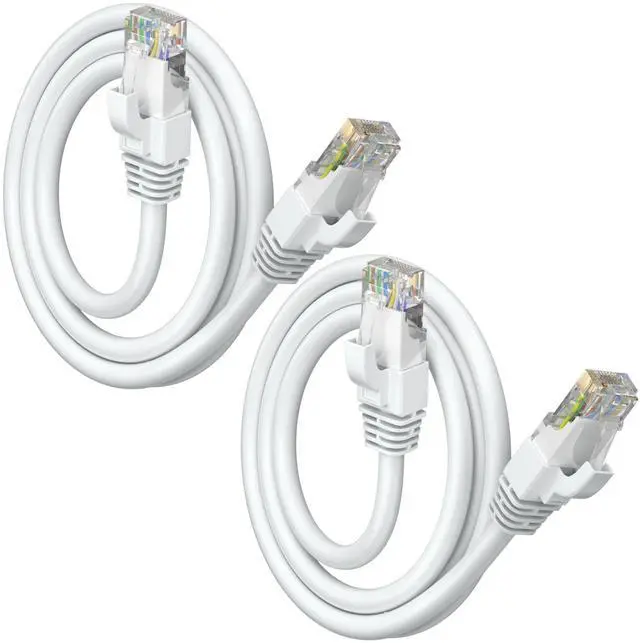 Main image of Maximm Cat6 Ethernet Cable 0.6 Ft White (2-Pack), 10Gbps 550MHz UTP Cord