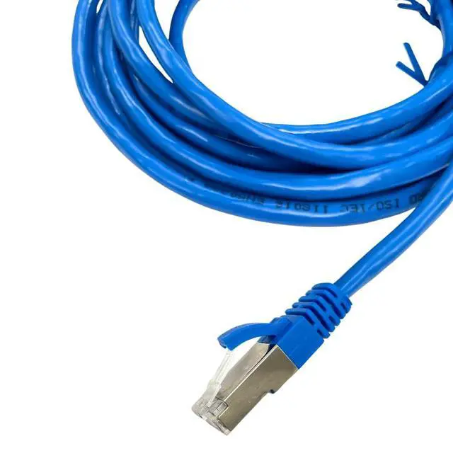 Main image of Cablix S/FTP Cat 6A Shielded Patch Cord with Boot, 10ft, Blue High-Performance Ethernet Cable for Secure Networking