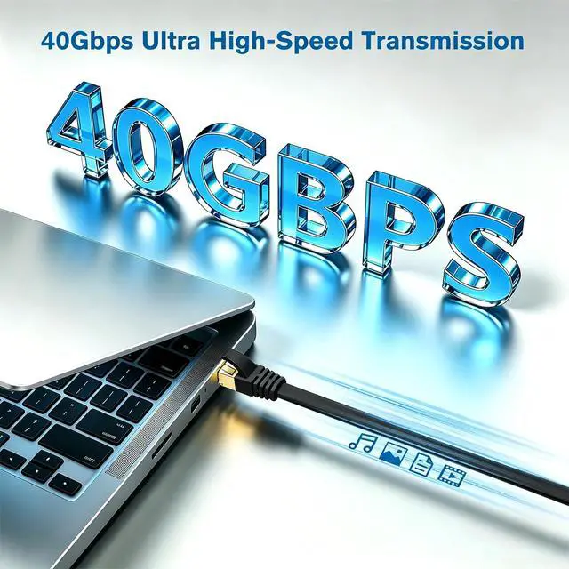 Alt view image 2 of 7 - Ercielook CAT8 Ethernet Cable 20 ft High Speed, 40Gbps 2000MHz for Gaming