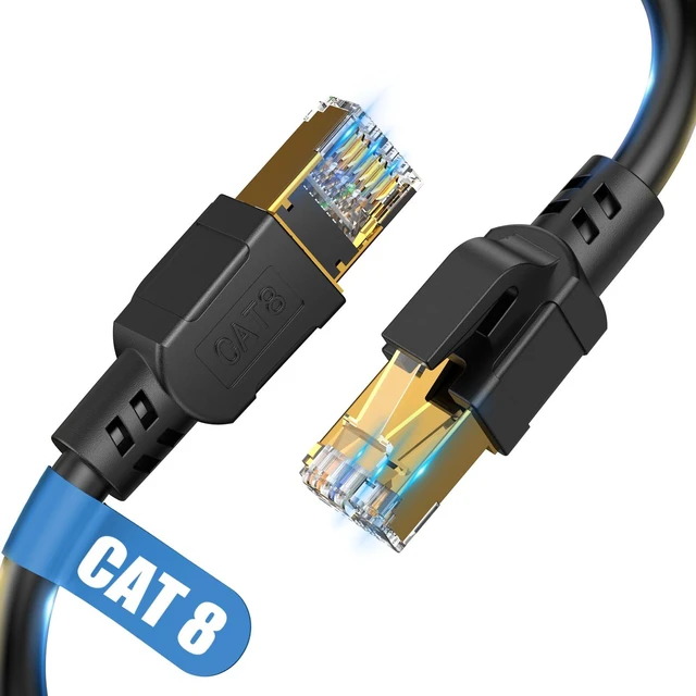 Main image of Nebite Cat 8 Ethernet Cable, High Speed 40Gbps 2000Mhz, Weatherproof Indoor & Outdoor LAN Cable with RJ45 Connector for PS5/4, Xbox, Modem, TV, Switch, Laptop, Router (100FT)