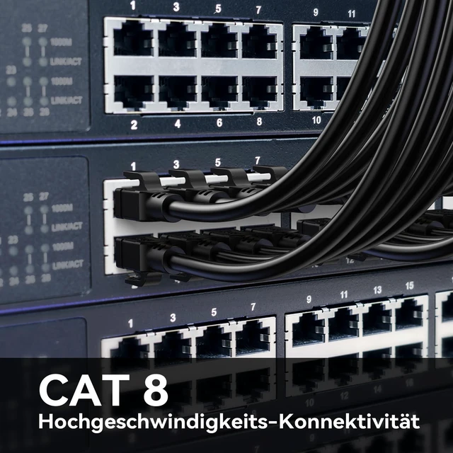Alt view image 6 of 7 - Nebite Cat 8 Ethernet Cable, High Speed 40Gbps 2000Mhz, Weatherproof Indoor & Outdoor LAN Cable with RJ45 Connector for PS5/4, Xbox, Modem, TV, Switch, Laptop, Router (100FT)