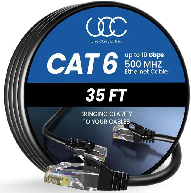 Main image of Ultra Clarity Cables Cat6 Ethernet Cable 35 FT 10Gbps Long Cable, Black