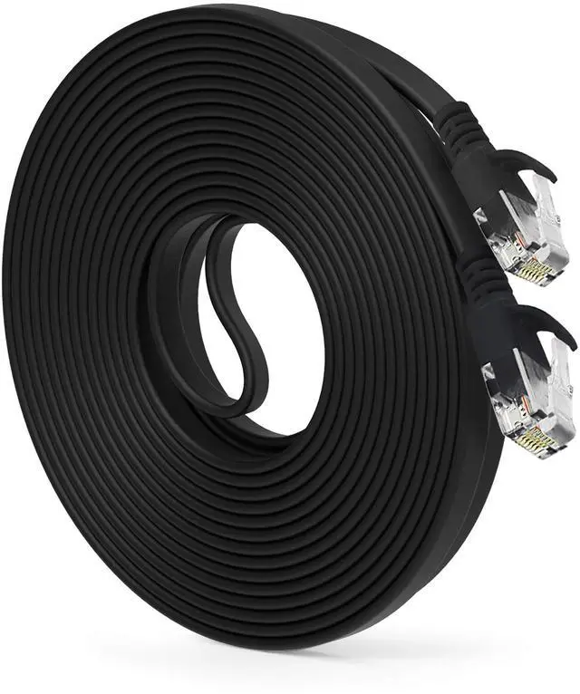 Main image of GEARit Cat6 Ethernet Cable 25 ft (1-Pack) Flat Internet Network Cable, Cat6 Patch Cords, Cat6 Cable, Cat 6 Cable, Cat 6 Ethernet Cable, RJ45 Connectors for Router, Modem - Black 25 Feet