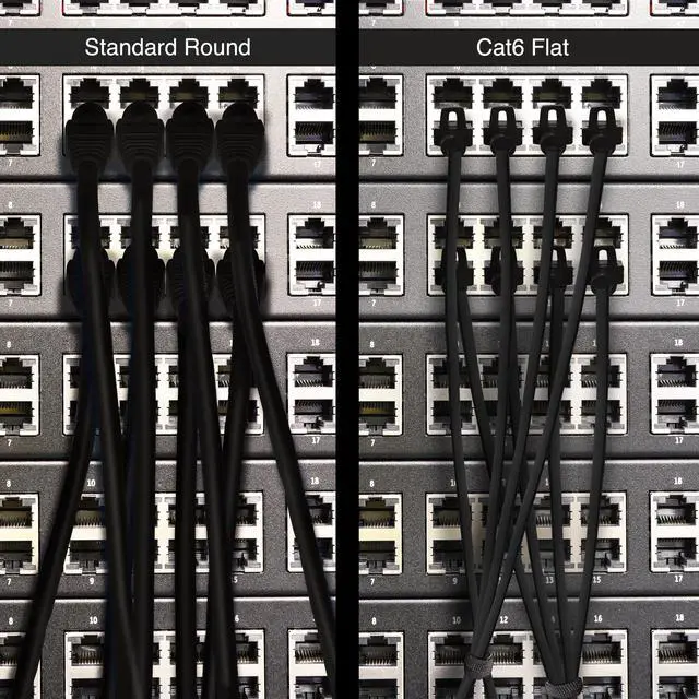 Alt view image 7 of 7 - GEARit Cat6 Ethernet Cable 25 ft (1-Pack) Flat Internet Network Cable, Cat6 Patch Cords, Cat6 Cable, Cat 6 Cable, Cat 6 Ethernet Cable, RJ45 Connectors for Router, Modem - Black 25 Feet