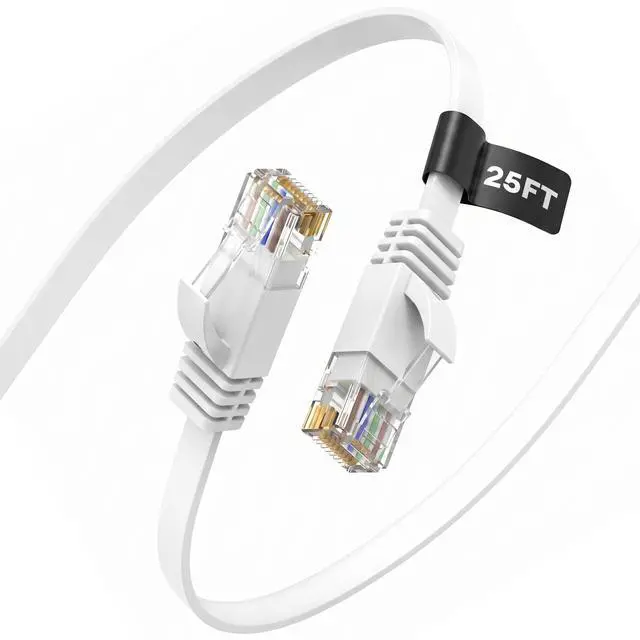 Main image of Molltto Flat Cat 6 Ethernet Cable 25 FT, 10Gbps Cat6 LAN Cable