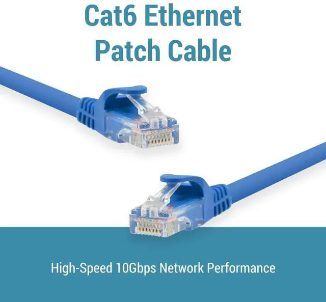 Alt view image 2 of 7 - CablesAndKits Cat6 Ethernet Cable 1 ft Blue, Snagless UTP RJ45