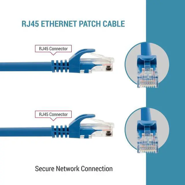 Alt view image 4 of 7 - CablesAndKits Cat6 Ethernet Cable 1 ft Blue, Snagless UTP RJ45
