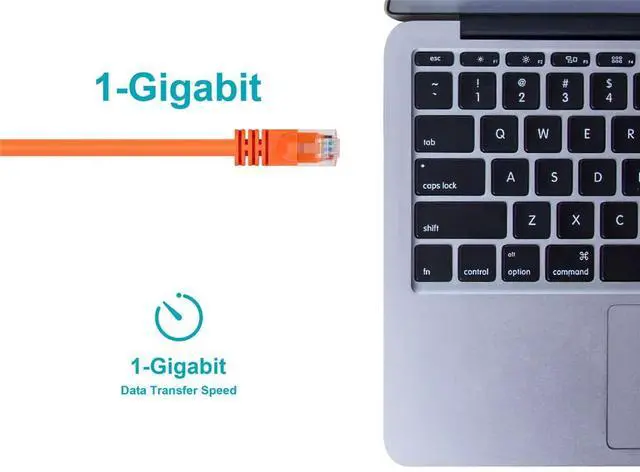 Alt view image 5 of 6 - Monoprice Cat6 Ethernet Patch Cable - Snagless RJ45, Pure Bare Copper, 550MHz, UTP, 24AWG, 7 Feet, Orange - Fullboot Series