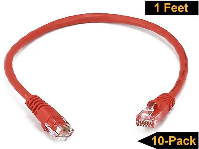 Alt view image 2 of 7 - iMBAPrice® - 3ft Cat5e Network Ethernet Patch Cable (10 Pack) - Red