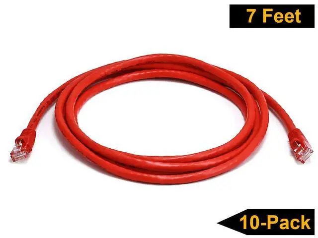 Alt view image 4 of 7 - iMBAPrice® - 3ft Cat5e Network Ethernet Patch Cable (10 Pack) - Red