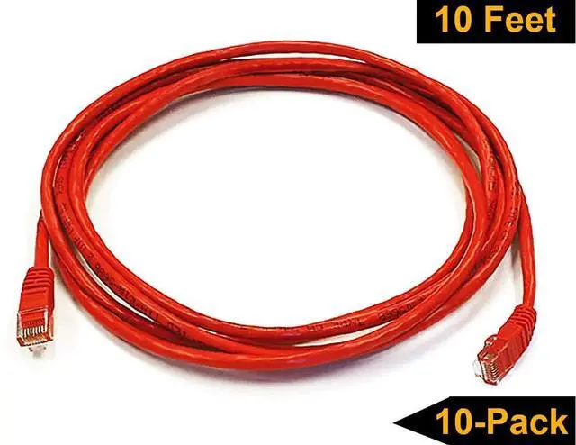 Alt view image 5 of 7 - iMBAPrice® - 3ft Cat5e Network Ethernet Patch Cable (10 Pack) - Red