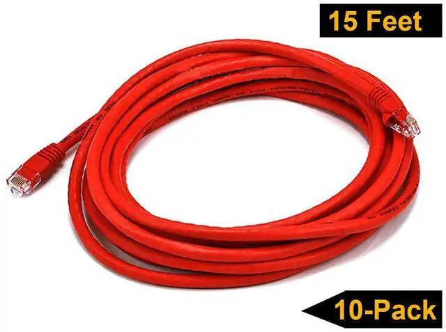 Alt view image 6 of 7 - iMBAPrice® - 3ft Cat5e Network Ethernet Patch Cable (10 Pack) - Red