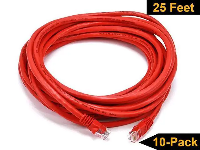 Alt view image 7 of 7 - iMBAPrice® - 3ft Cat5e Network Ethernet Patch Cable (10 Pack) - Red