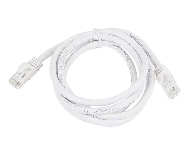 Alt view image 2 of 3 - Monoprice Cat5e Ethernet Patch Cable - Snagless RJ45, Stranded, 350Mhz, UTP, 24AWG, 7 Feet, White - Flexboot Series
