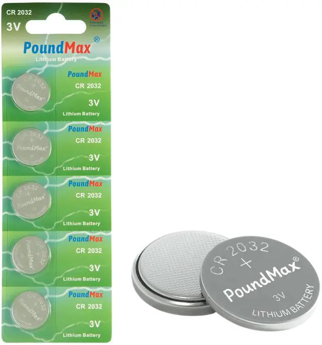 Main image of PoundMax CR2032 Lithium Coin Cell Battery, Compatible with AirTag, 3V Long-Lasting Reliable Power for Watches, Calculators, Electronic Toys - Leak-Proof BR2032 DL2032 EA2032 ECR2032 KCR2032 (5 Pack)