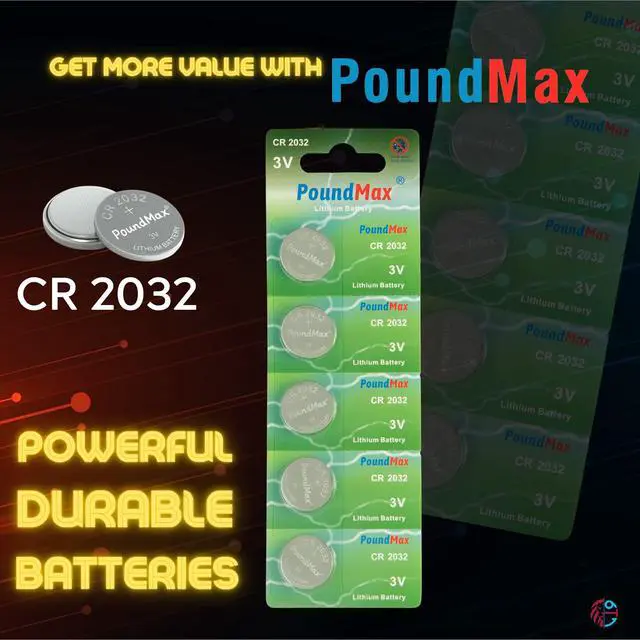 Alt view image 3 of 7 - PoundMax CR2032 Lithium Coin Cell Battery, Compatible with AirTag, 3V Long-Lasting Reliable Power for Watches, Calculators, Electronic Toys - Leak-Proof BR2032 DL2032 EA2032 ECR2032 KCR2032 (5 Pack)