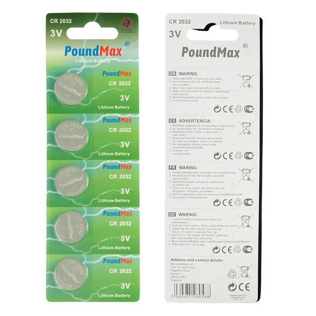 Alt view image 4 of 7 - PoundMax CR2032 Lithium Coin Cell Battery, Compatible with AirTag, 3V Long-Lasting Reliable Power for Watches, Calculators, Electronic Toys - Leak-Proof BR2032 DL2032 EA2032 ECR2032 KCR2032 (5 Pack)