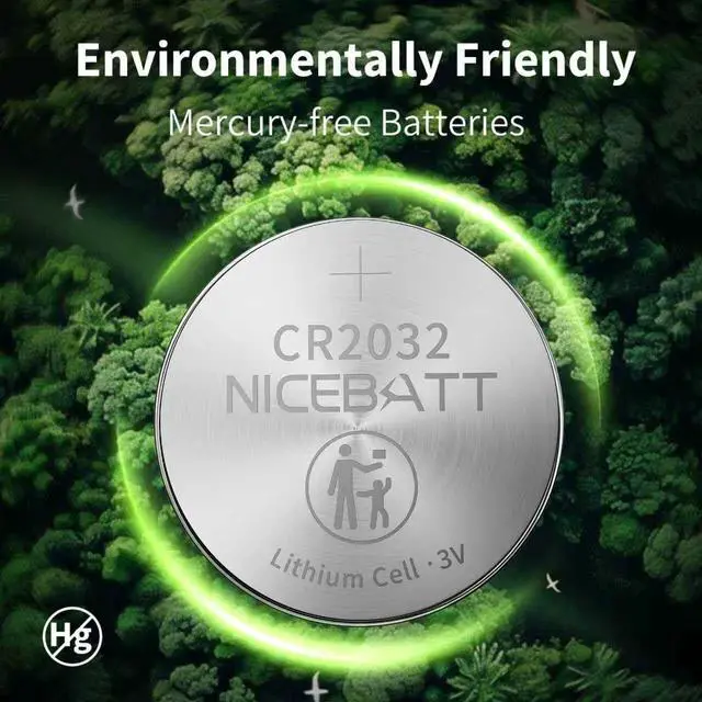 Alt view image 7 of 7 - NICEBATT CR2032 Batteries 24 Pack, Long Lasting Power for AirTag, Car Remote Key Fob, 3V Lithium Coin Cell Cr 2032 Battery