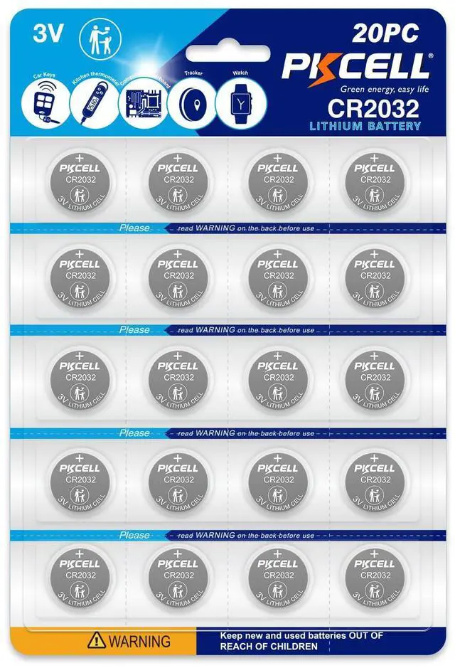 Main image of PKCELL CR2032 Batteries 20-Pack 2032 Battery CR2032 Lithium 3V Coin Battery