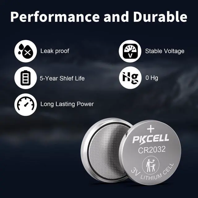 Alt view image 3 of 7 - PKCELL CR2032 Batteries 20-Pack 2032 Battery CR2032 Lithium 3V Coin Battery