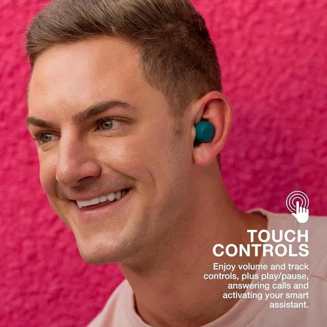 Alt view image 6 of 7 - JLab Go Air Pop+, True Wireless Earbuds, Bluetooth Earbuds with Microphone, Dual Connect, USB-C Charging Case, Teal