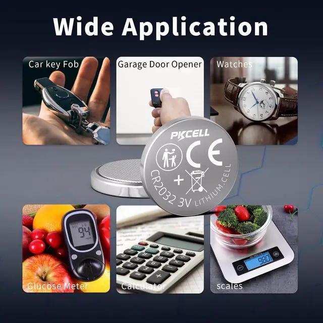Alt view image 7 of 7 - PKCELL CR2032 Batteries 8 Pack 2032 Battery CR2032 Lithium 3V Coin Battery