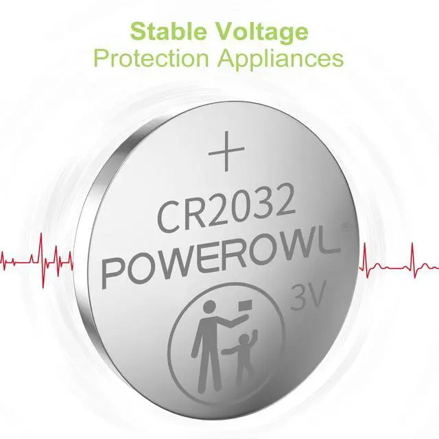 Alt view image 4 of 7 - POWEROWL High Capacity CR2032 Battery (20-Pack) 3v Lithium Batteries, Leak-Free, Long Lasting Cr 2032