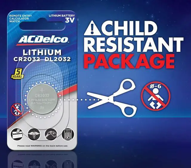 Alt view image 3 of 7 - Powermax ACDelco 6-Count CR2032 Batteries, Lithium 3V Coin Cell Button Battery Pack for Watch and Small Electronics, 5 Year Shelf Life