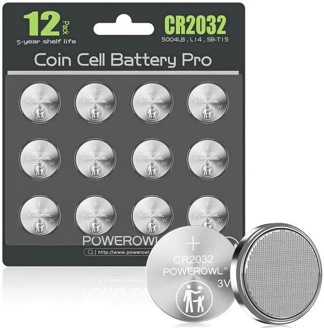Main image of POWEROWL High Capacity CR2032 Battery 12 Pack - CR2032 Lithium 3V Coin Battery Replacement for Apple Airtag Key Fob Remote Controller LED Candles Glucometer