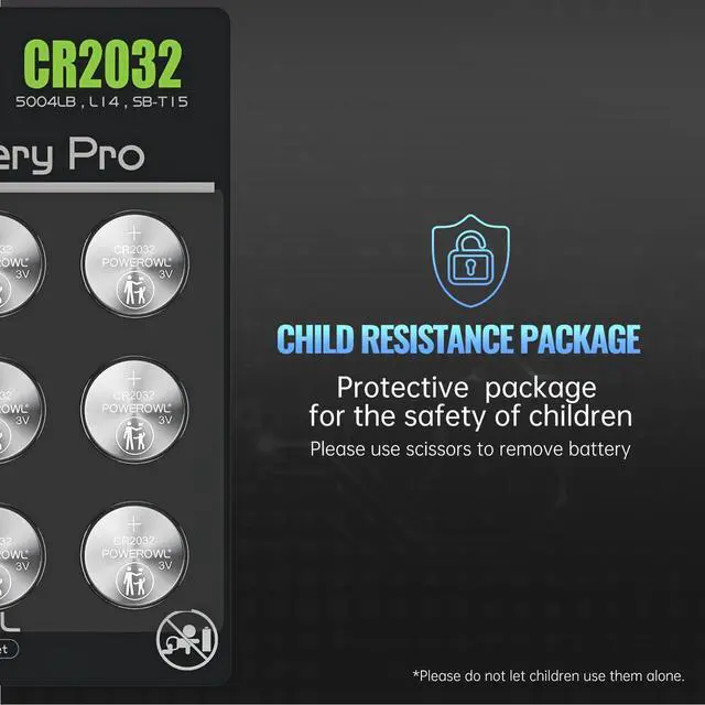Alt view image 4 of 7 - POWEROWL High Capacity CR2032 Battery 12 Pack - CR2032 Lithium 3V Coin Battery Replacement for Apple Airtag Key Fob Remote Controller LED Candles Glucometer