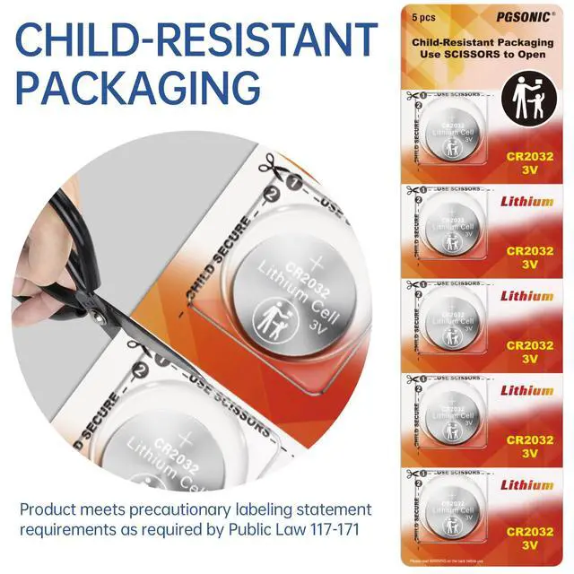 Alt view image 3 of 5 - PGSONIC CR2032 3V Lithium Coin Battery (20pcs)