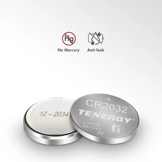 Alt view image 6 of 7 - Tenergy 3V CR2032 Batteries, Lithium Button Coin Cell 2032 Battery, Compatible with AirTags, Key FOBs, Calculators, Coin Counters, Watches, Heart Rate Monitors, Glucometer, and More, 10 Count
