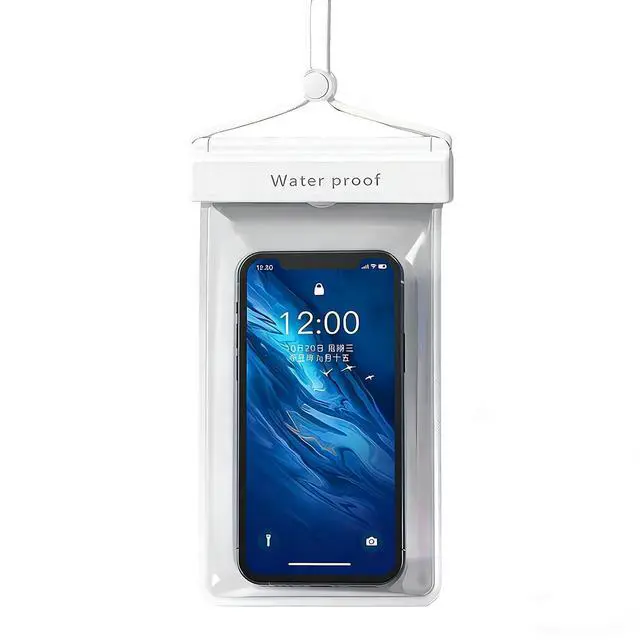 Alt view image 2 of 7 - LASIYUAN IPX8 Waterproof Phone Pouch,Water Proof Case with LanyardWaterproof Phone Case for iPhone 17 16 15 14 13 Pro Max XSDry Bag for Snorkeling, Clear (White)