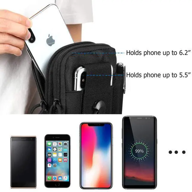 Alt view image 3 of 7 - DOUNTO Tactical Waist Pouch EDC Molle Waist Bag Belt Phone Pouch Holster Purse Carrying Pouch for Smartphone, Tools