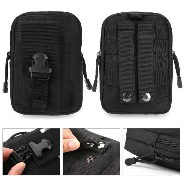 Alt view image 2 of 7 - DOUNTO Tactical Waist Pouch EDC Molle Waist Bag Belt Phone Pouch Holster Purse Carrying Pouch for Smartphone, Tools