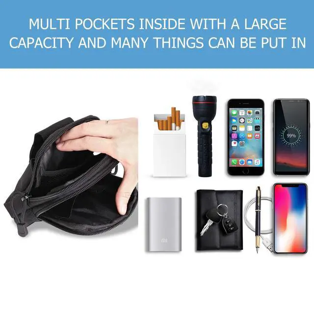 Alt view image 5 of 7 - DOUNTO Tactical Waist Pouch EDC Molle Waist Bag Belt Phone Pouch Holster Purse Carrying Pouch for Smartphone, Tools