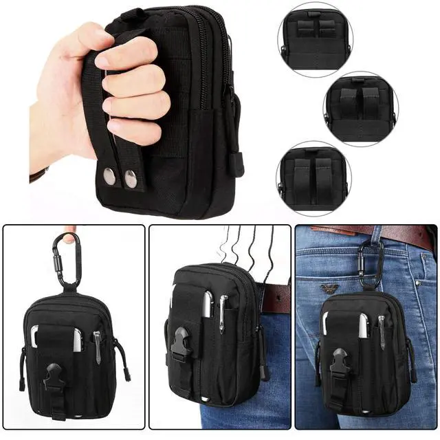 Alt view image 4 of 7 - DOUNTO Tactical Waist Pouch EDC Molle Waist Bag Belt Phone Pouch Holster Purse Carrying Pouch for Smartphone, Tools