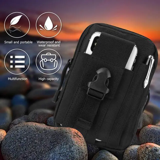 Alt view image 7 of 7 - DOUNTO Tactical Waist Pouch EDC Molle Waist Bag Belt Phone Pouch Holster Purse Carrying Pouch for Smartphone, Tools