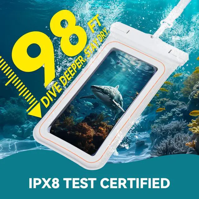 Alt view image 2 of 7 - aceyoon Waterproof Phone Pouch, Fits Up to 8.9" Clear