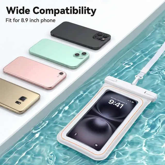 Alt view image 7 of 7 - aceyoon Waterproof Phone Pouch, Fits Up to 8.9" Clear