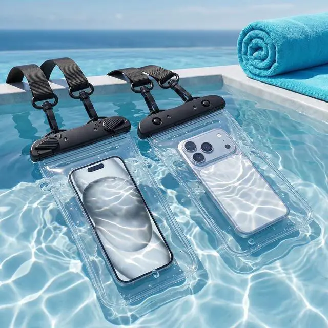 Main image of Waterproof Phone Pouch, Dry Bag,Waterproof Phone Case with Lanyard,Cell Phone Dry Bag for Beach Vacation Travel Cruise Essentials, Touch Screen, Up to8,1Pcs,Black